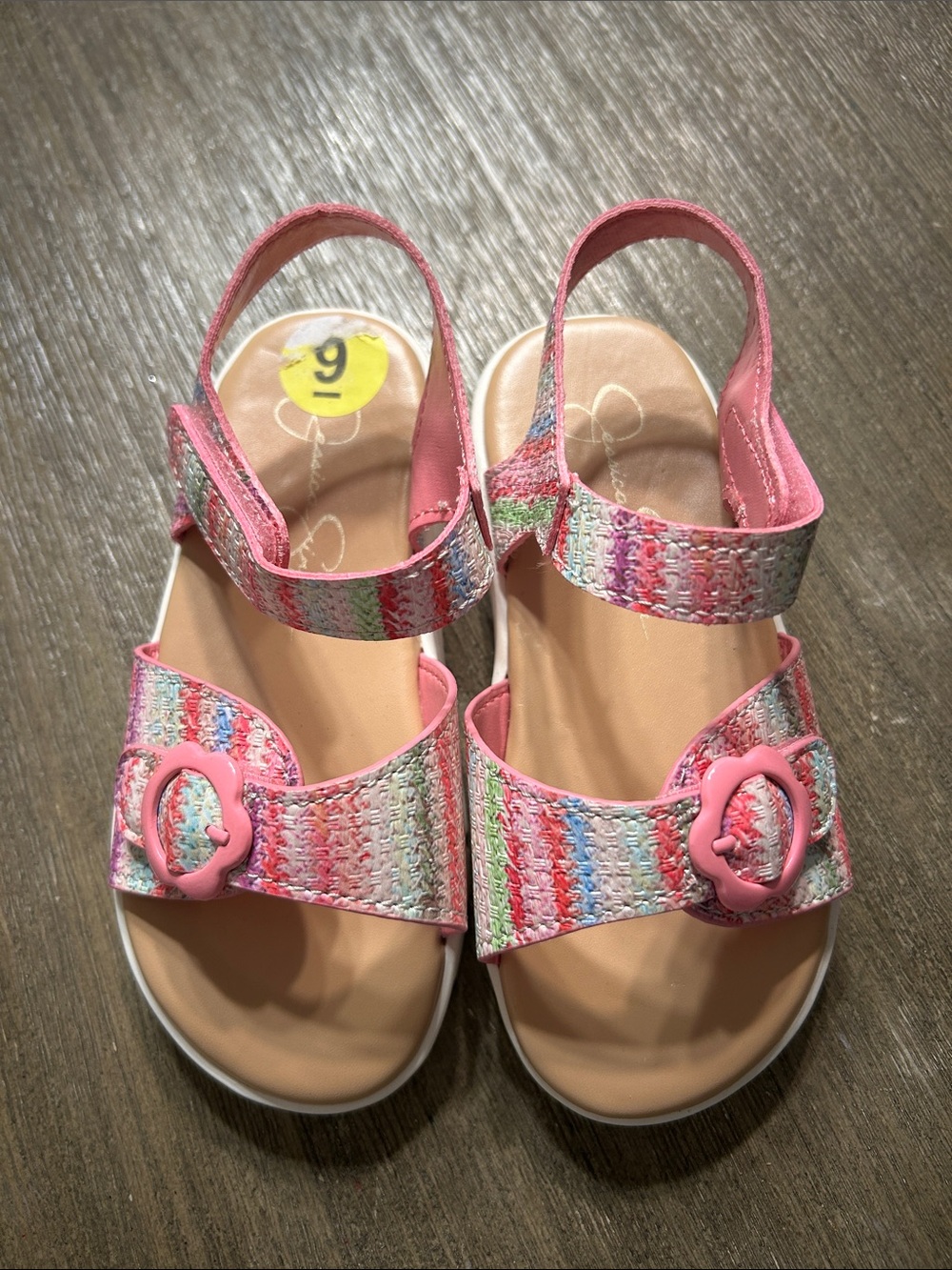 Jessica Simpson Girls' Pink Multi-Stripe Sandals, Sz.9, New no Tag.